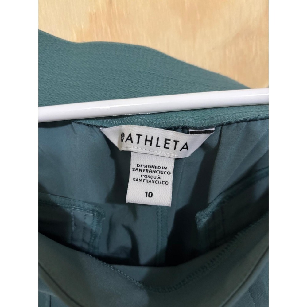 Athleta Women's Eastbound Teal Pants Size 10 Straight Leg Elastic Waist Casual - Picture 3 of 6